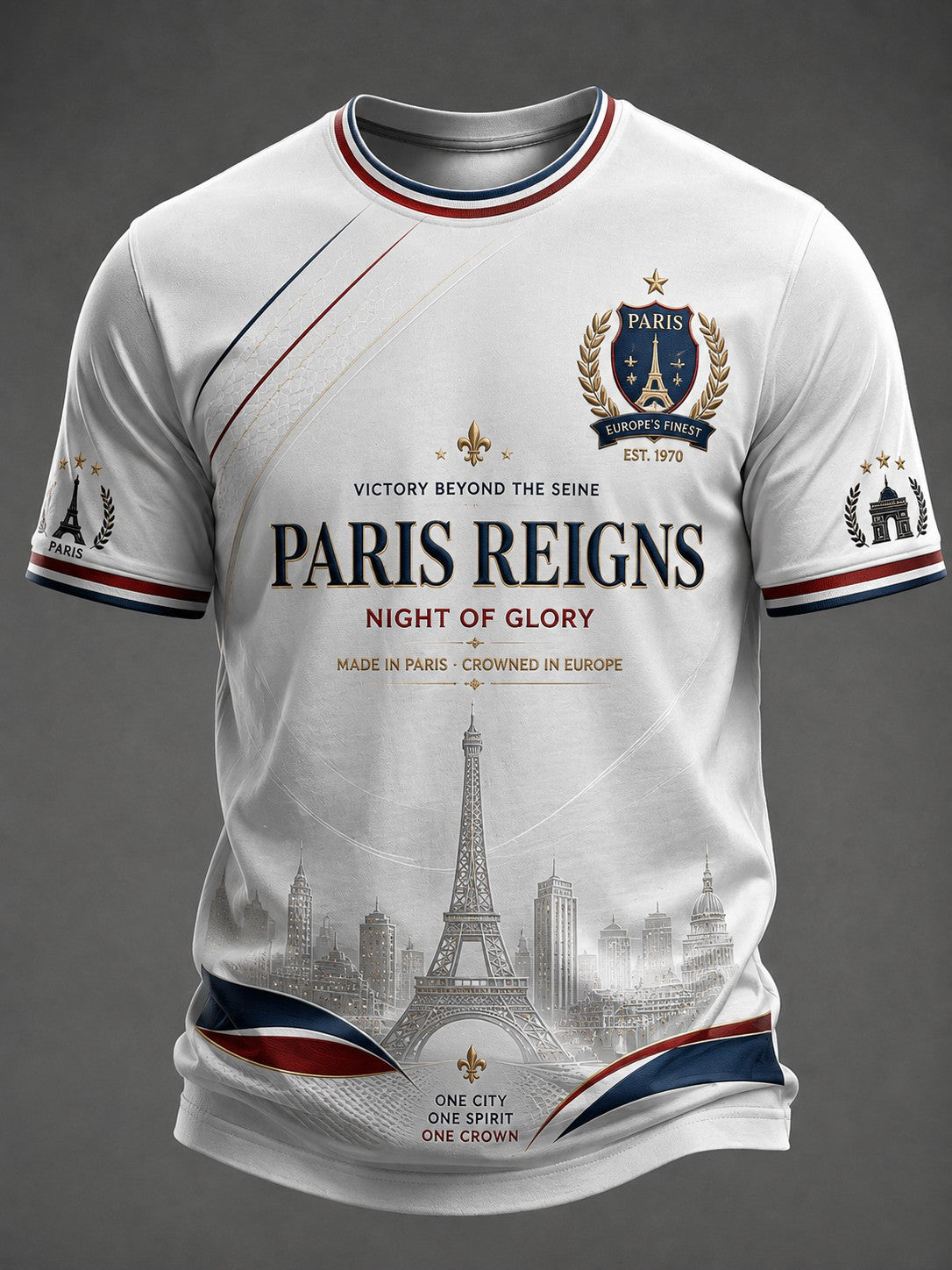 Men's French Football Paris Championship Printed T-shirt