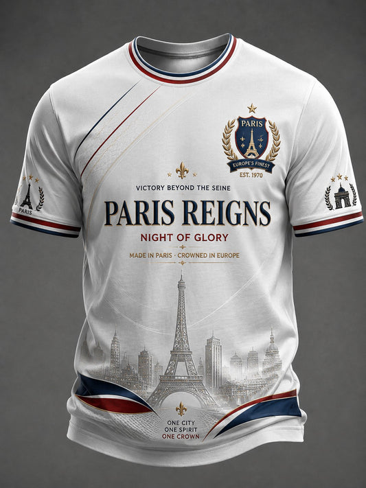 Men's French Football Paris Championship Printed T-shirt