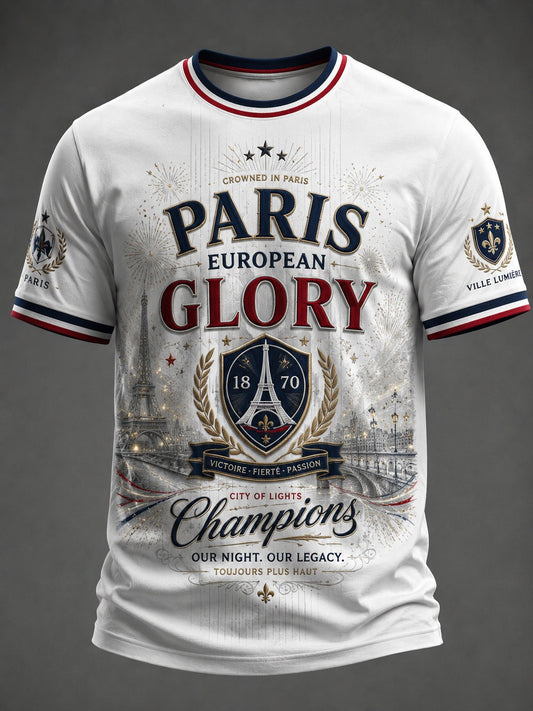 Men's French Football Paris Championship Printed T-shirt