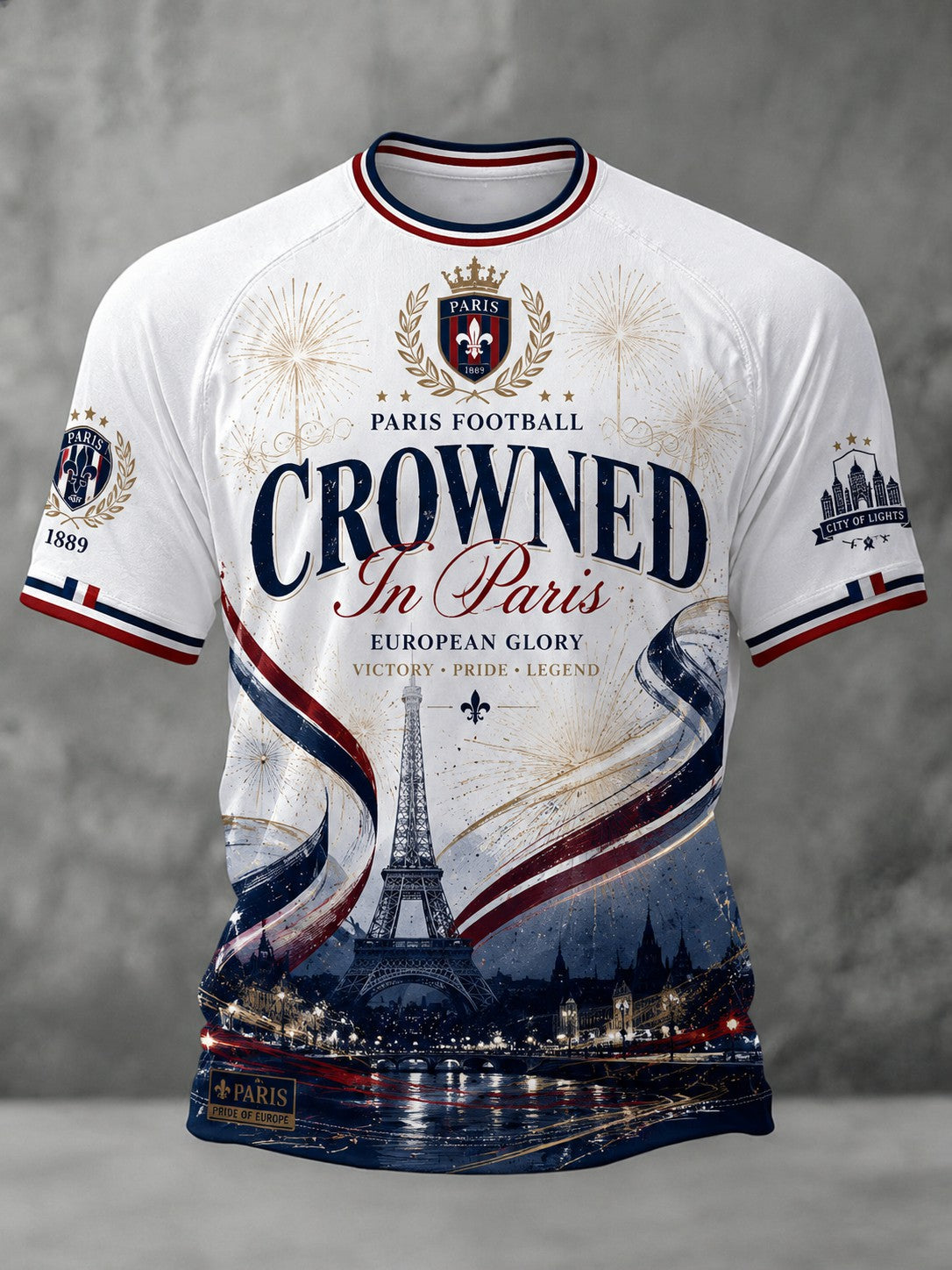 Men's French Football Paris Championship Printed T-shirt