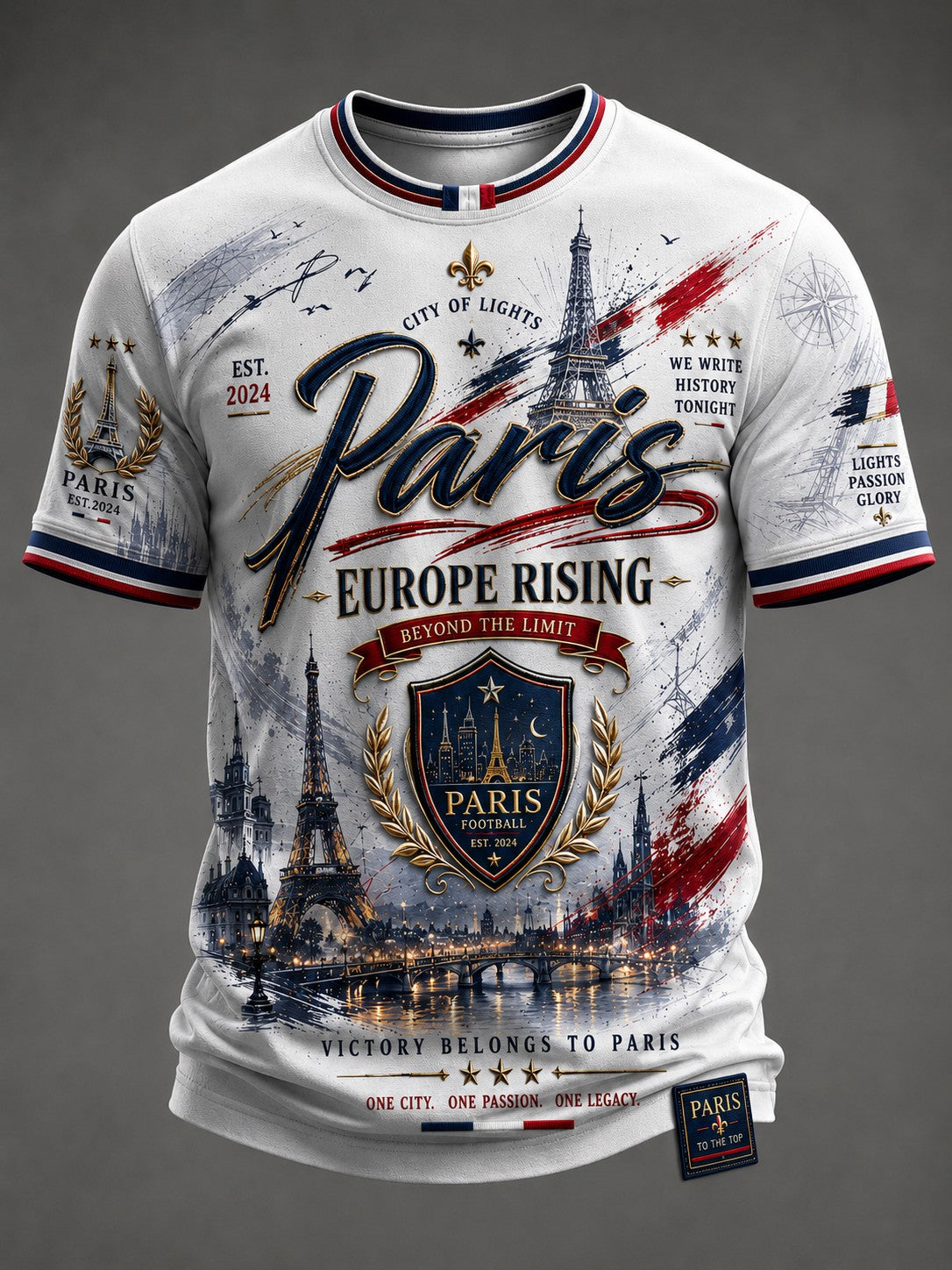 Men's French Football Paris Championship Printed T-shirt