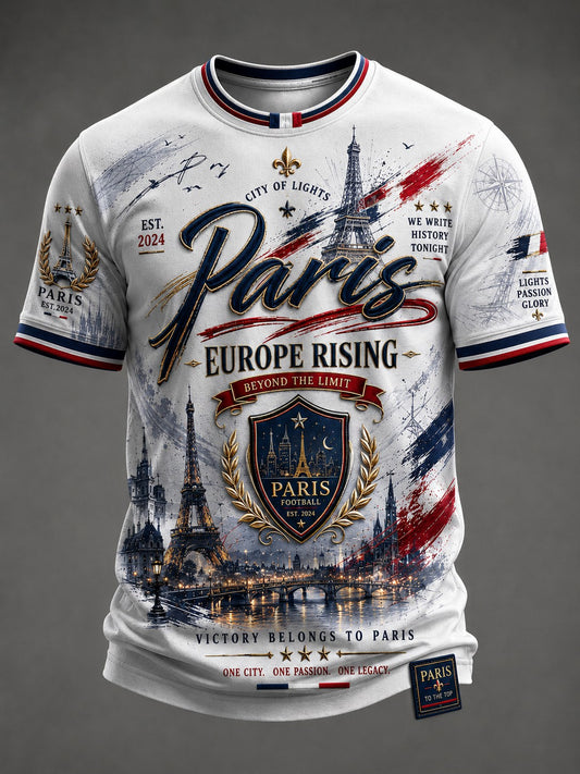 Men's French Football Paris Championship Printed T-shirt