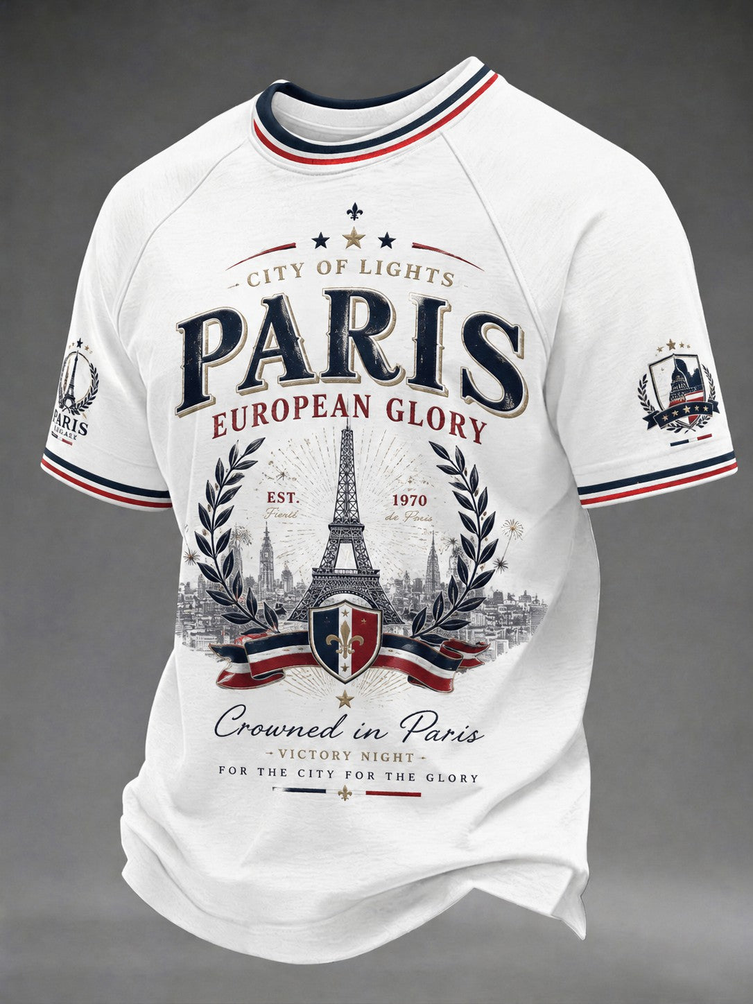 Men's French Football Paris Championship Printed T-shirt