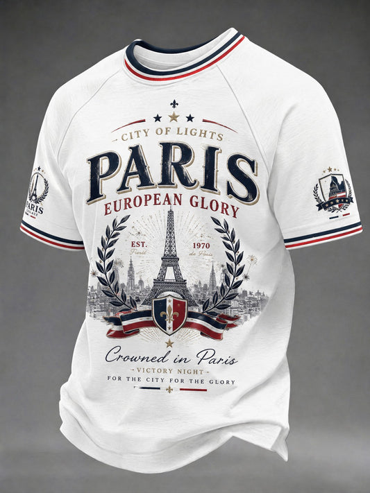 Men's French Football Paris Championship Printed T-shirt