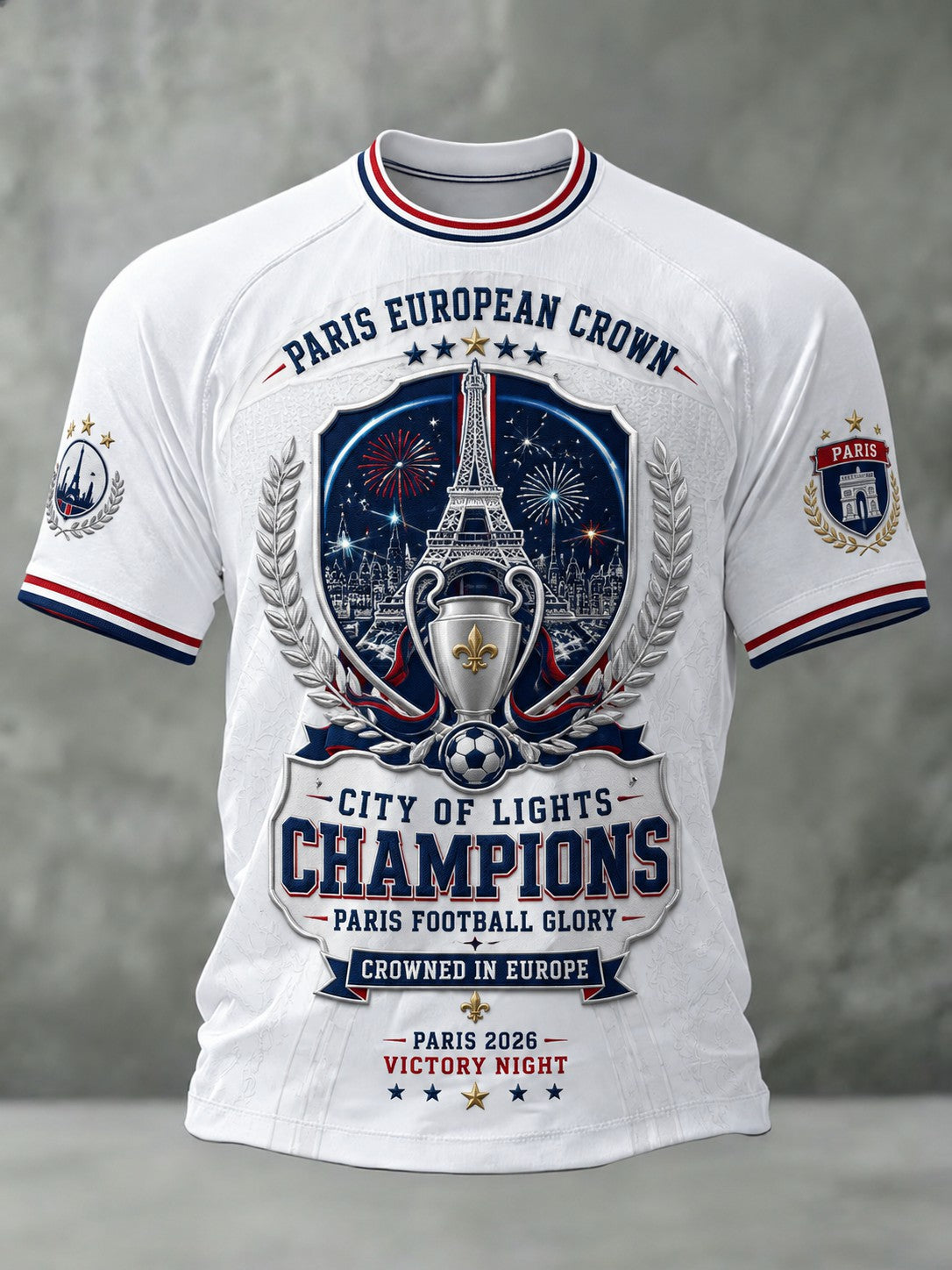 Men's French Football Paris Championship Printed T-shirt