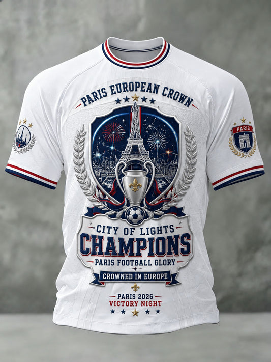 Men's French Football Paris Championship Printed T-shirt