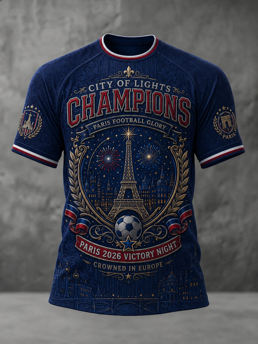 Men's French Football Paris Championship Printed T-shirt