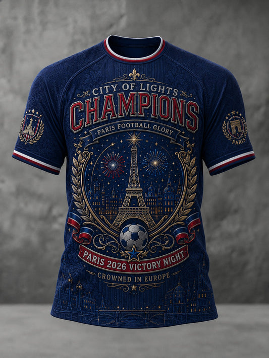 Men's French Football Paris Championship Printed T-shirt