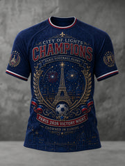 Men's French Football Paris Championship Printed T-shirt