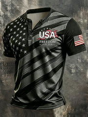 Men's Independence Day Flag Art Short Sleeve Top
