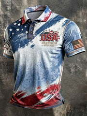 Men's Independence Day Flag Art Short Sleeve Top