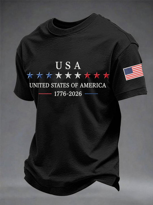 Men's Independence Day Graphic Casual Patriotic Tee