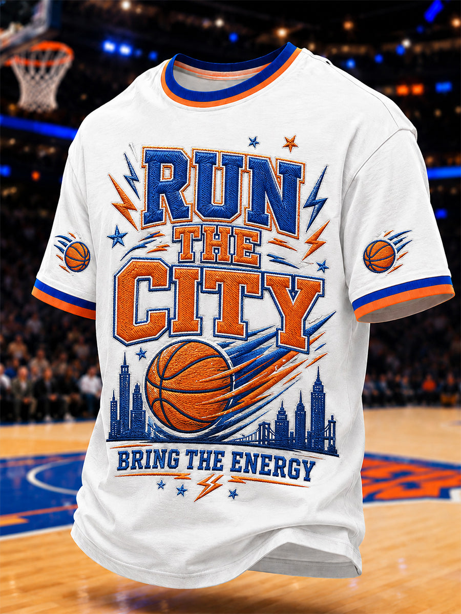 Men's GO NEW YORK GO! Gift For Basketball Fans Print Casual Tee