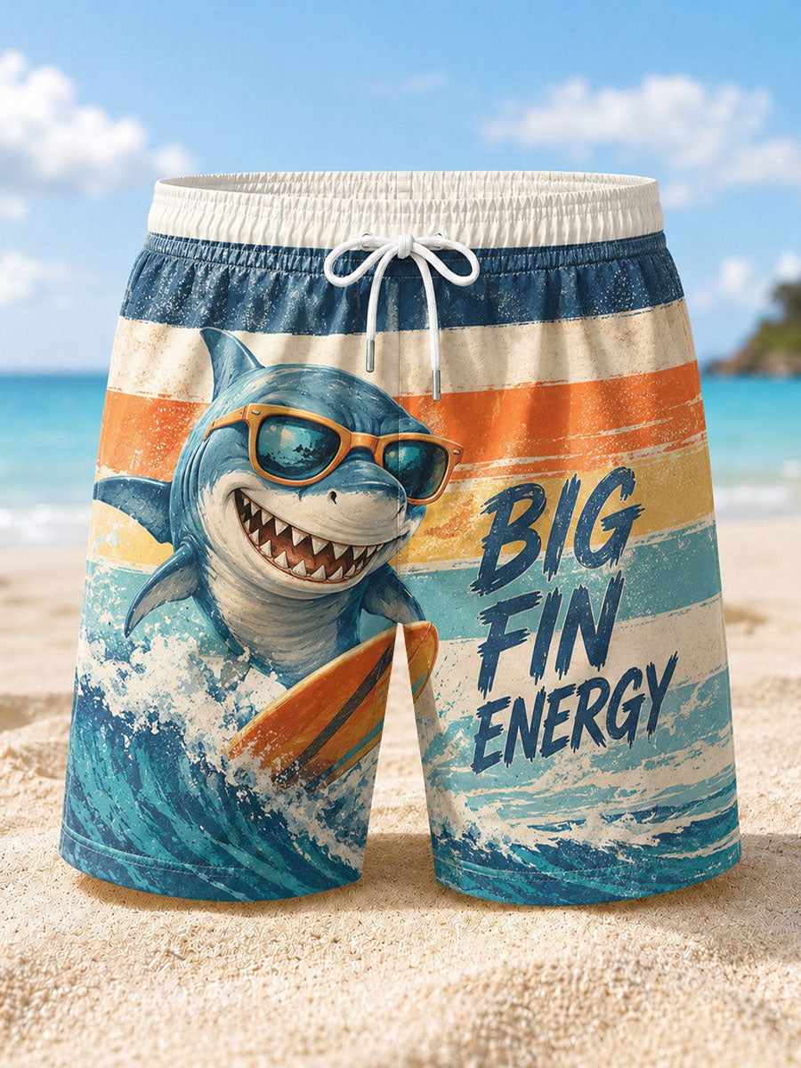 Men's BIG FIN ENERGY Printed Beach Shorts