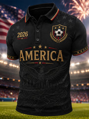 Men's Gift For Soccer Fans Print Casual Polo