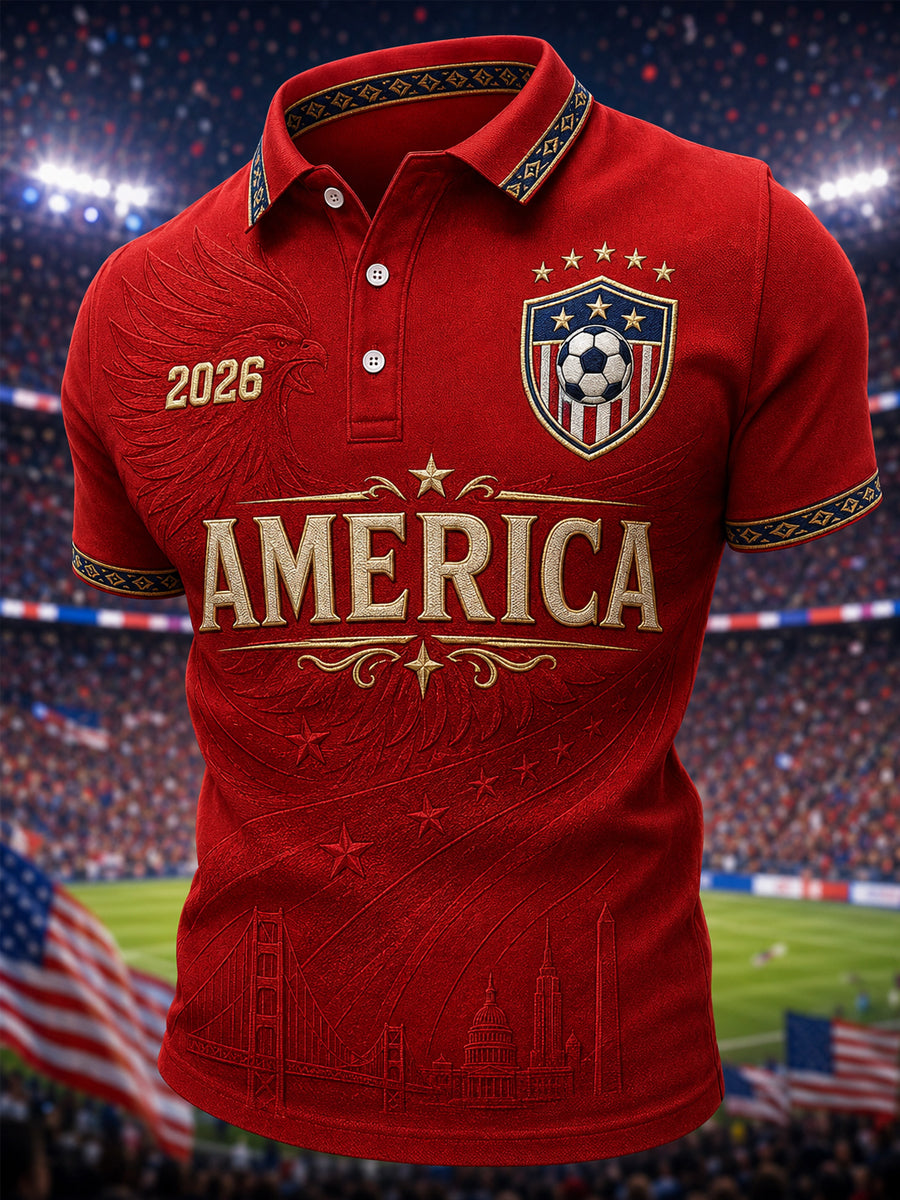 Men's Gift For Soccer Fans Print Casual Polo