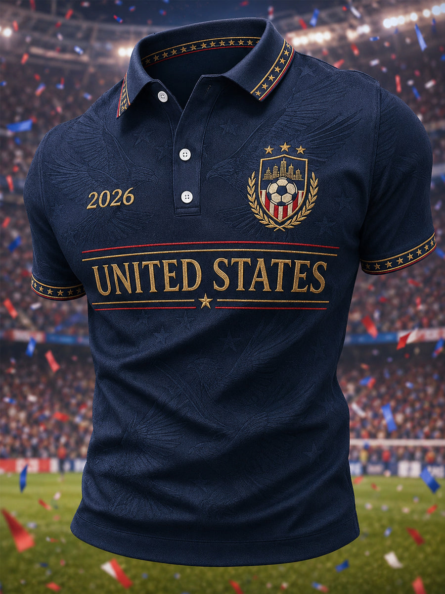 Men's Gift For Soccer Fans Print Casual Polo