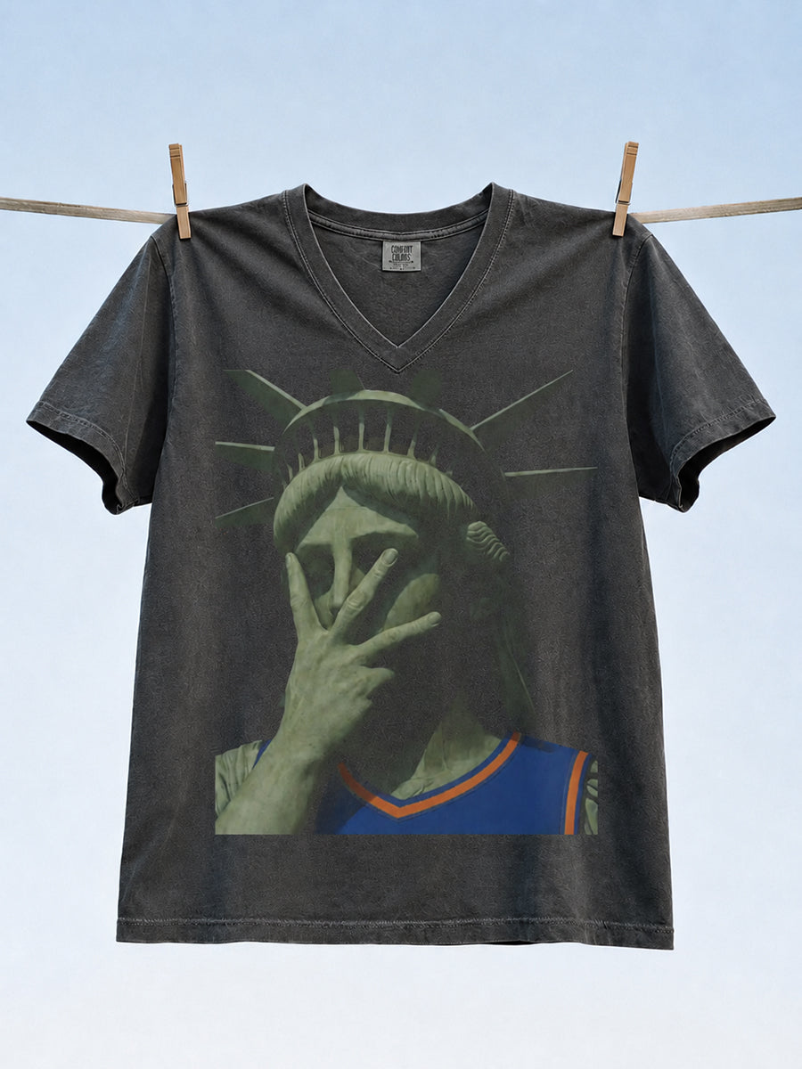 Men's Classic Basketball Fan Graphic V-neck T-shirt