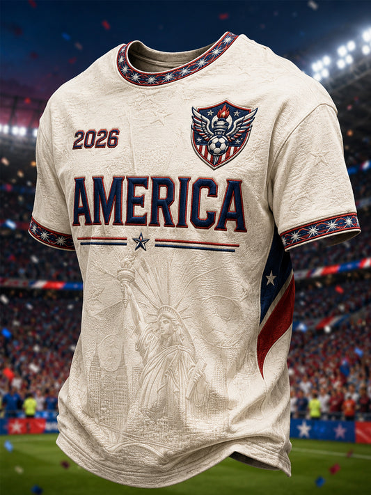 Men's Gift For Soccer Fans Print Casual Short Sleeve T-shirt