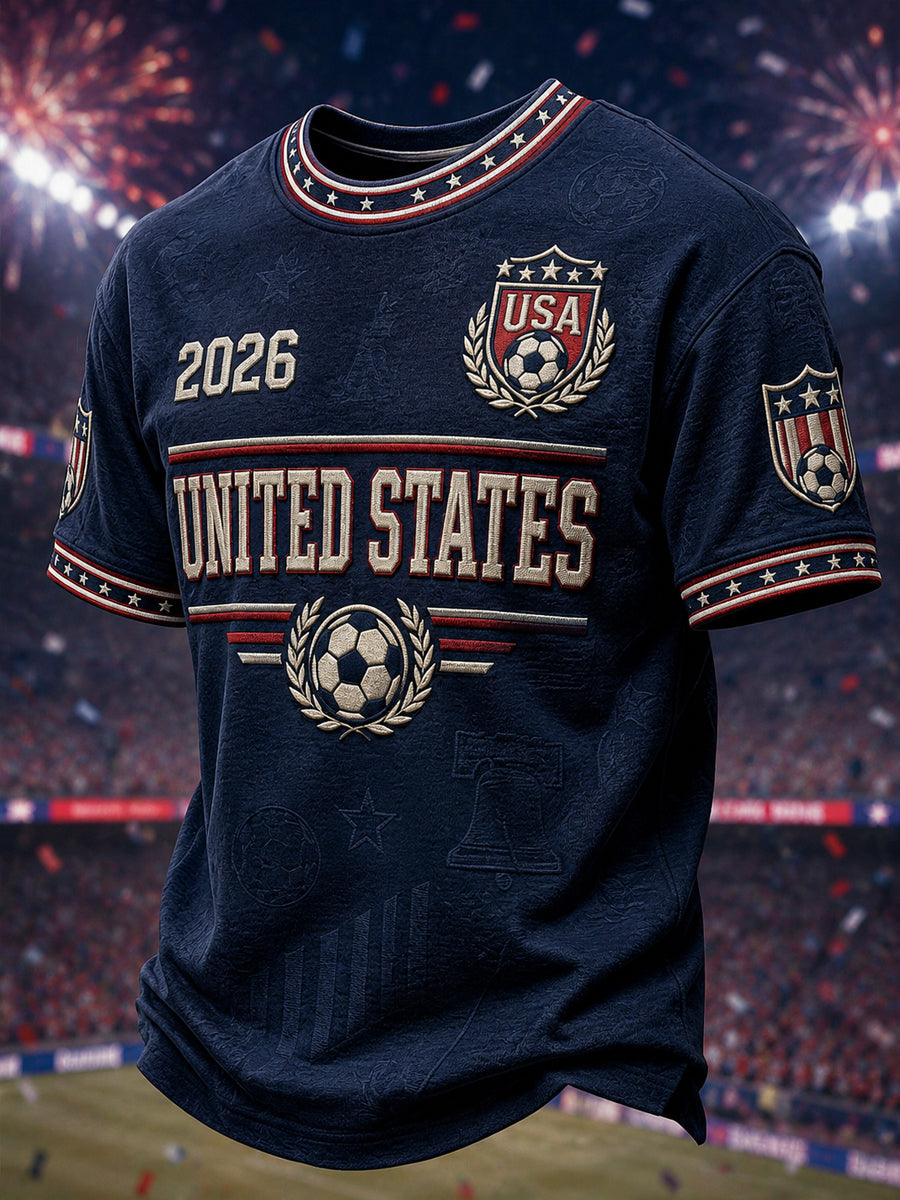 Men's Gift For Soccer Fans Print Casual Short Sleeve T-shirt