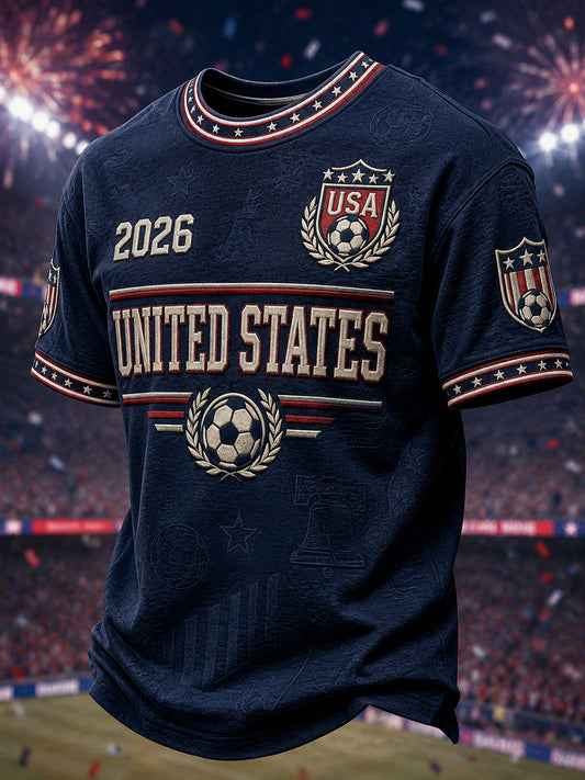 Men's Gift For Soccer Fans Print Casual Short Sleeve T-shirt