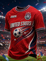 Men's Gift For Soccer Fans Print Casual Short Sleeve T-shirt