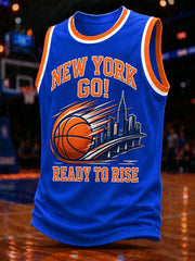 Men's GO NEW YORK GO! Gift For Basketball Fans Print Casual Vest