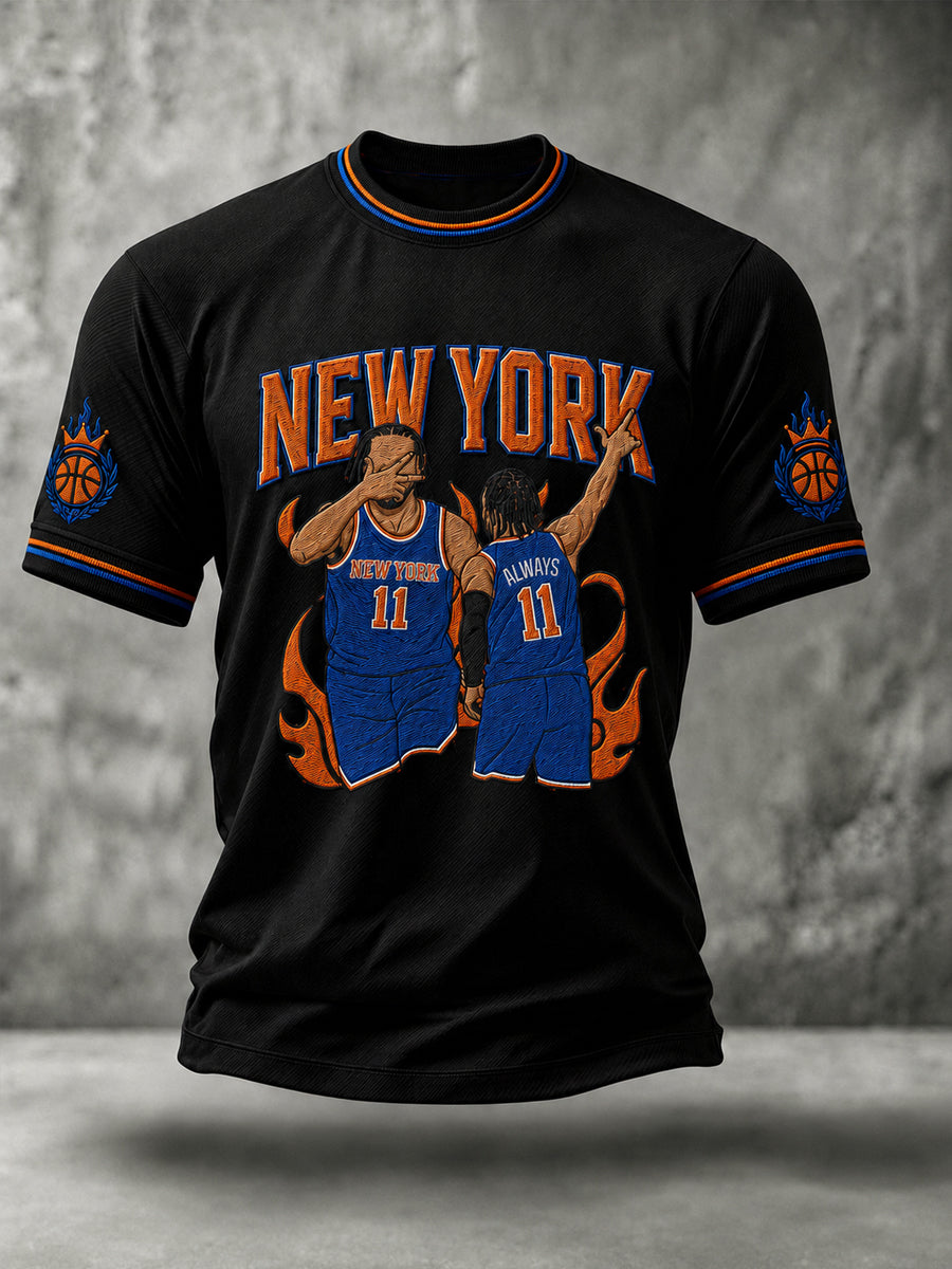 Men's Classic Basketball Fan Graphic Short Sleeve O-neck T-shirt