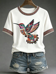 Women's Indigenous Art Print Casual T-Shirt