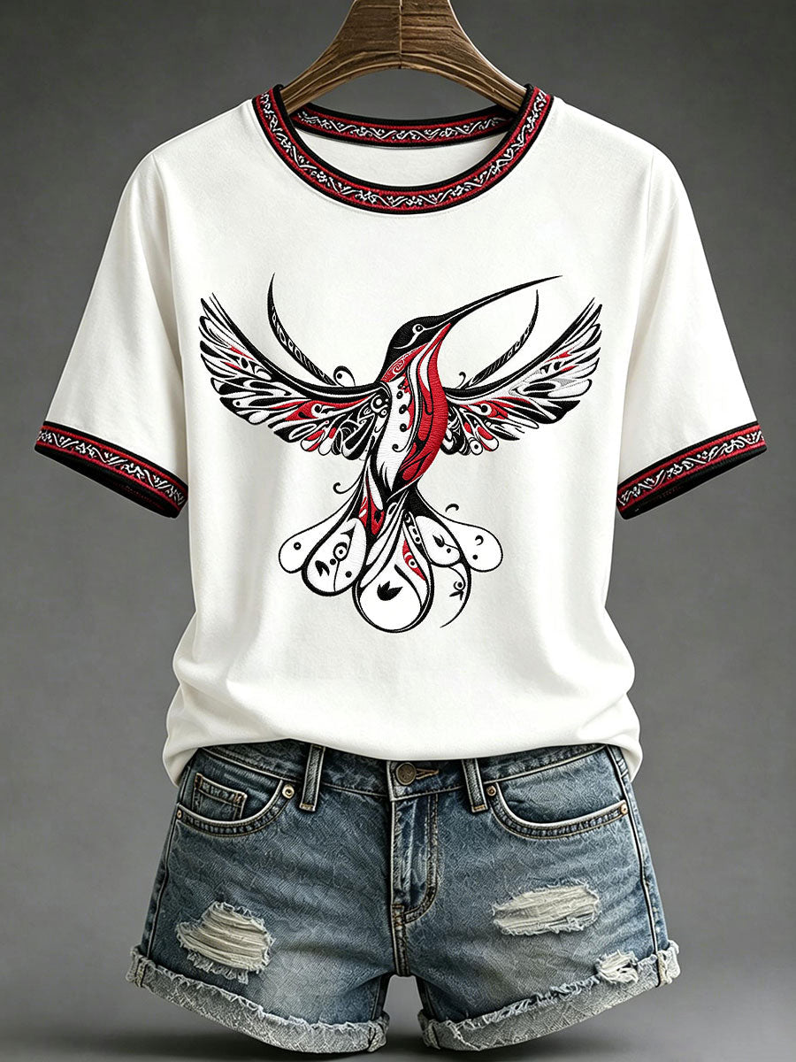 Women's Indigenous Art Print Casual T-Shirt