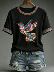 Women's Indigenous Art Print Casual T-Shirt
