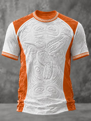 Men's Indigenous Art Print Casual T-Shirt