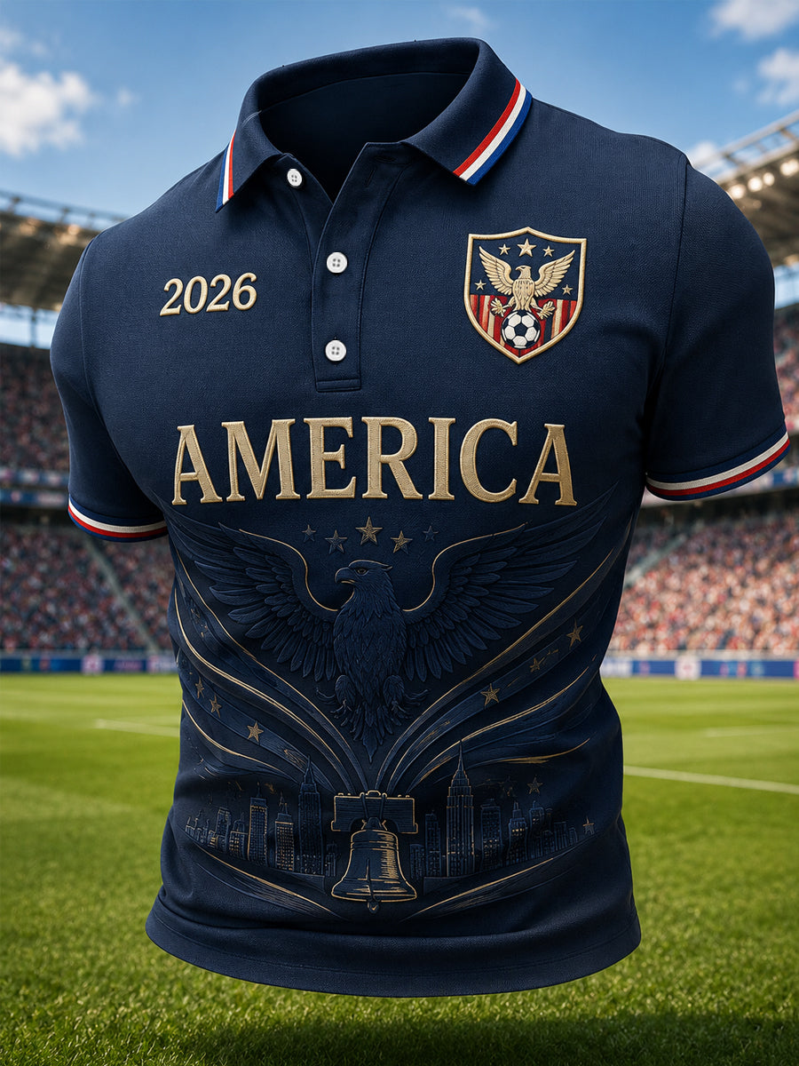 Men's Gift For Soccer Fans Print Casual Polo