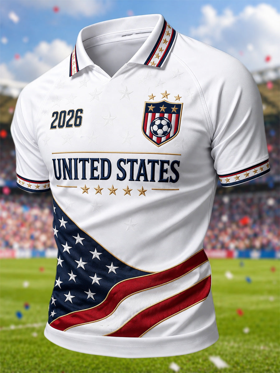 Men's Gift For Soccer Fans Print Casual Polo