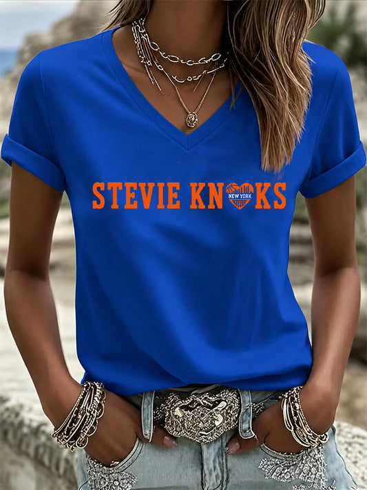 Women's Gift For Basketball Fans Print Casual V-Neck Tee