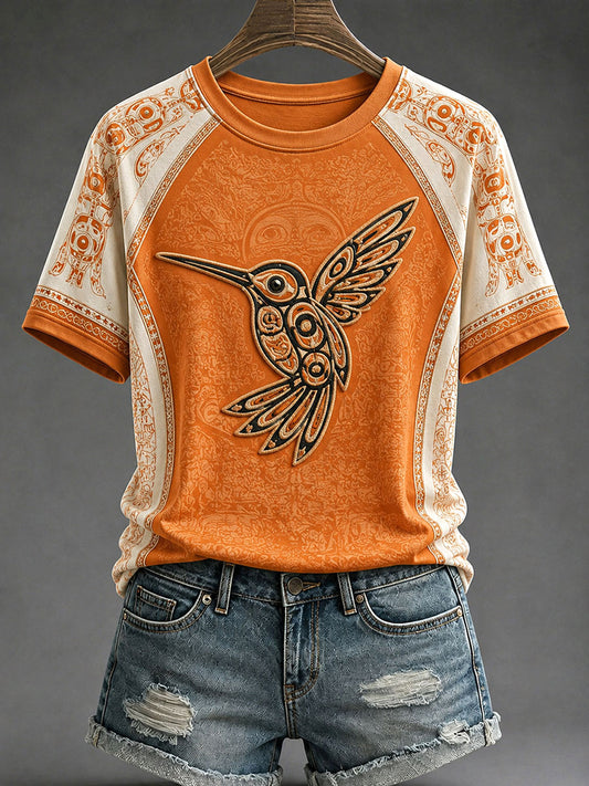 Women's Indigenous Totem Print Casual T-Shirt