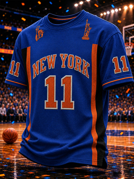 Men's Classic Basketball Fan Graphic Print Short Sleeve T-shirt