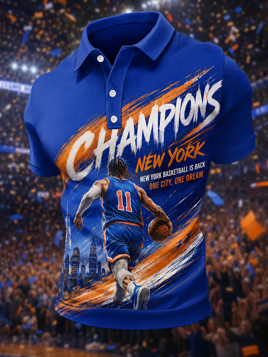 Men's Champions 2026 Gift For Basketball Fans Print Casual Polo
