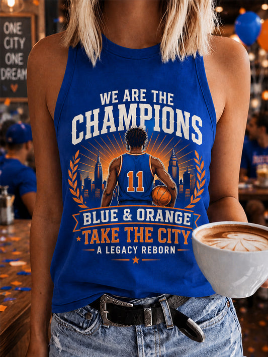 Women's New York Basketball Champions Celebration Print Casual Vest