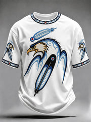 Men's Indigenous Art Print Casual T-Shirt