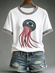 Women's Indigenous Totem Print Casual T-Shirt