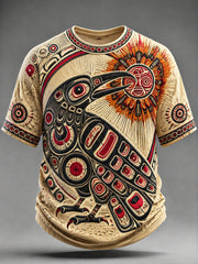 Men's Indigenous Print Casual T-Shirt