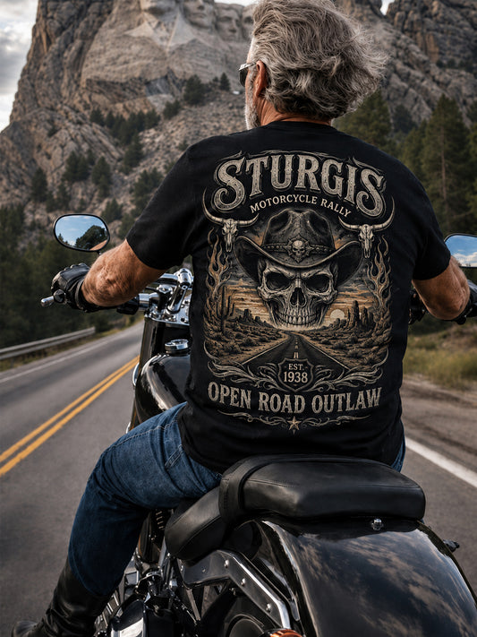 Men’s Sturgis Motorcycle Rally Skull Back Graphic Tee
