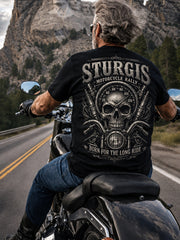 Men’s Sturgis Motorcycle Rally Skull Back Graphic Tee