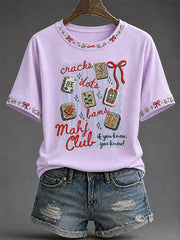 Women's Mahjong Print Casual T-Shirt