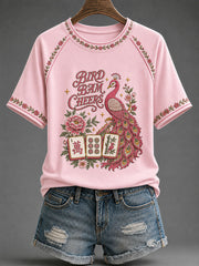 Women's Mahjong Print Casual T-Shirt