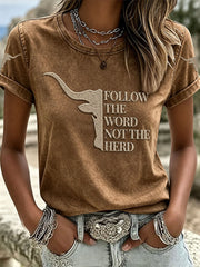 Women's  Follow The Word Not The Herd Short-sleeved T-shirt