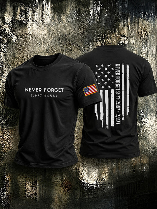 Men's 9.11 Never Forget 2977 Souls Printed T-shirt