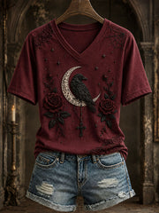 Women's Gothic Style Floral T-Shirt