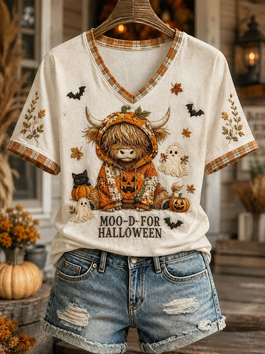 Women's Halloween Highland Cow T-Shirt